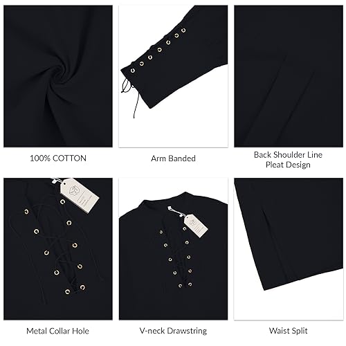 Image of CTU Men's Cotton Shirt Pirate Shirt Medieval Viking Renaissance Costume