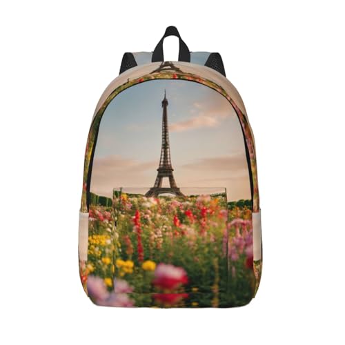 Mochila para laptop de mujer con estampado de París y gran capacidad para la universidad