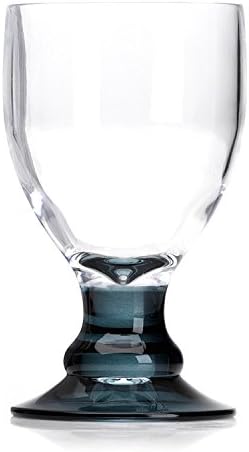 Flamefield Bella Acrylic Goblets with Black Stem 14oz / 410ml - Set of 4 - Plastic Wine Glasses