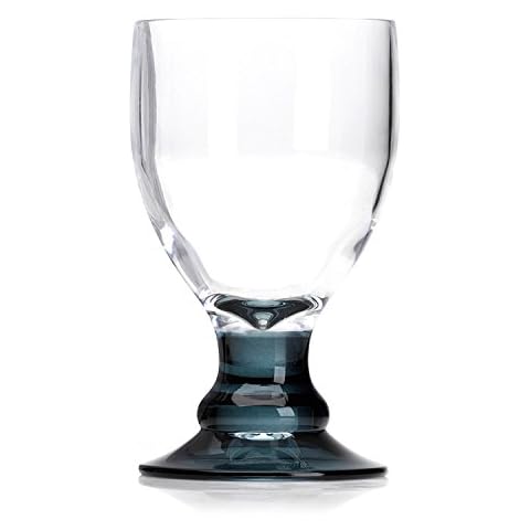 Flamefield Bella Acrylic Goblets with Black Stem 14oz / 410ml - Set of 4 - Plastic Wine Glasses Cover