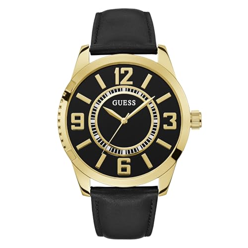 Montre homme Guess en cuir noir pour vos soirées habillées
