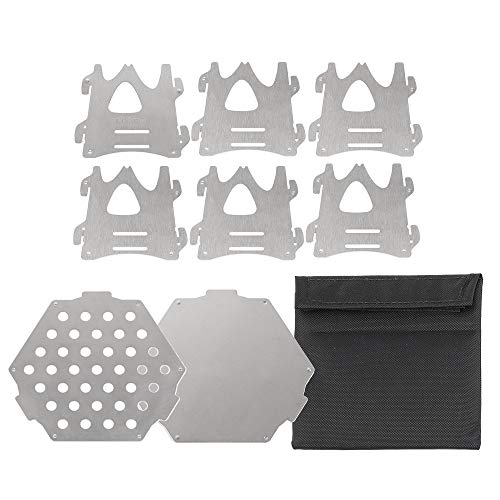 Fogão Externo, Romacci Fogão a lenha de acampamento ao ar livre hexagonal portátil dobrável leve moc