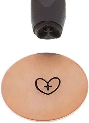 PMC Supplies LLC 3/16" 5 MM Heart With Cross Punch Stamp for Marking Pressing Gold Silver Copper Jewelry Charms Pendants Jewelry Tool