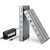 USB C Docking Station 3 Monitors with 120W Power Adapter, 4URPC Displaylink Docking Station 3 HDMI for MacBook/Mac mini M4, Windows, and Chrome with USB C(3 HDMI, 5 USB, Ethernet, SD/microSD)