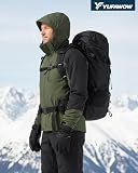 Yufawow Men Winter Jacket Work Coat Waterproof Windbreaker Heavy Heat Warm Thermal Insulated Clothes Extreme Cold Weather Water Resistant Heavy Duty Puffer Down Ski Snow Face