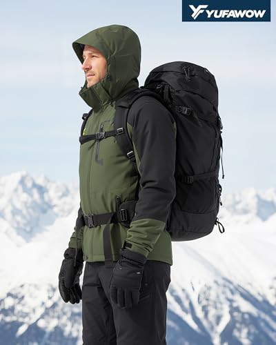 Image of Yufawow Men's Ski Jacket Waterproof Warm Snowboard Jacket Insulated Winter Coat for Outdoor Cold Weather Sports Work