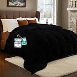 Utopia Bedding Edredón Acolchado 155x220 cm, Edredon Cama 90, Relleno Nórdico 200 gr/m² en 100% Microfibra (Negro)