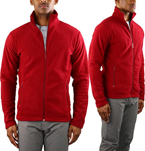 ToBeInStyle Men's Zip Up Long Sleeve High Collar Polar Fleece Jacket4