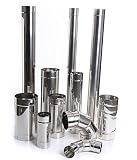 rg-vertrieb Edelstahl Kaminrohr Ø 110 mm (Länge: 1000mm) – Ofenrohr Abgasrohr Säurebeständig 1.4404 – Rauchrohr Schornstein Sanierung