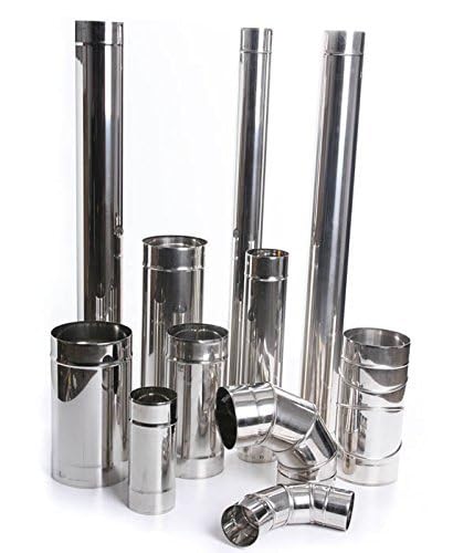 rg-vertrieb Edelstahl Kaminrohr Ø 80 mm (Länge: 250mm) Ofenrohr Abgasrohr Säurebeständig 1.4404 Rauchrohr Schornstein Sanierung