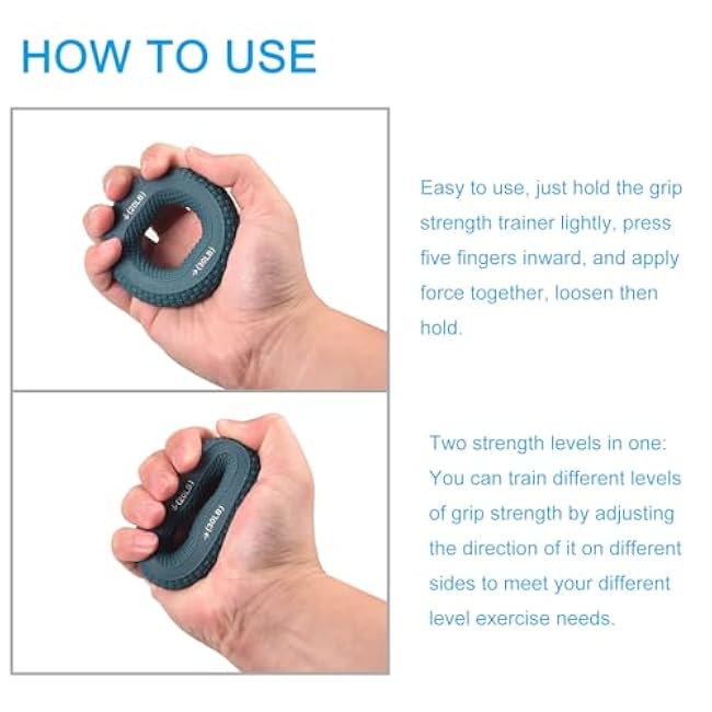uxcell Hand Grip Strengtheners, 20-30/30-40/40-50/50-60Lb Silicone Grip Strength Training for Rock Climbing, 1Set