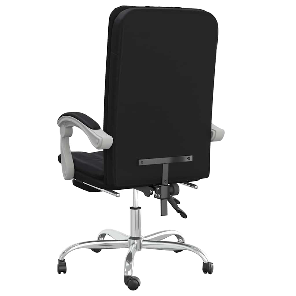 Krzesło biurowe z funkcją leżenia, kolor czarny, sztuczna skóra, ergonomiczna regulacja wysokości, obrotowe, z kółkami i podłokietnikami, do domowego biura, komputera, do gier i krzeseł