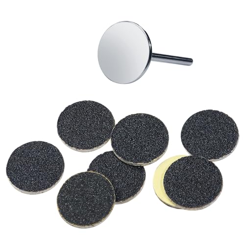 Semme Stainless Steel Bearing, Foot Grinder Sandpapers Pedicure Sanding Disc Pad, with Sticky Sandpapers for Cracked Heels Hard Dead Skin Callous Remover Foot (25mm Bearing (Flat Surface) 8pcs