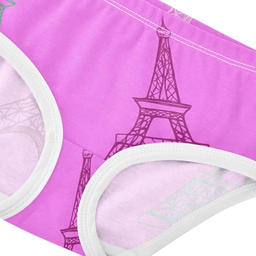 Eiffel Towers Pink Panties for Girl Toddler Underwear Custom Cotton Animals Undies Kids Briefs 2t4
