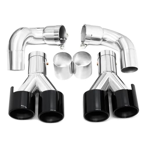 Tuyau d'échappement pour BMW G60 G61 520i 530i avec embouts quadruple look sport noir