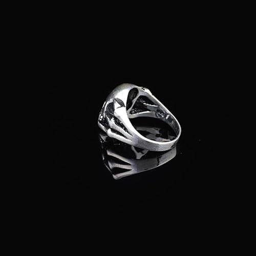 Miniatura 5 de Skull Handmade Sterling Silver Men, Fidget Ring Men, Gothic Biker Ring, Spinner Ring Men, Anniversary, Memorial (11.5)