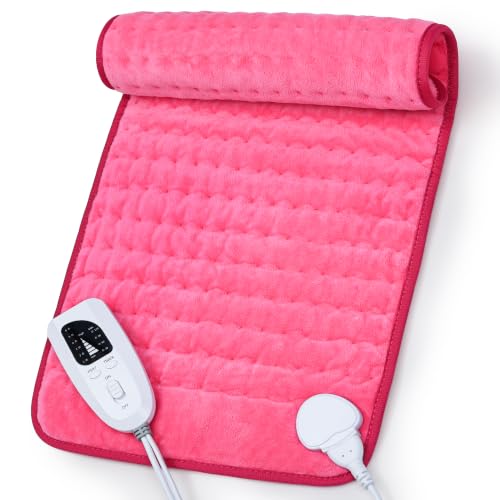 Image of Heating Pad,Electric Heating Pads,Heating Pad for Back,Fuchsia,24x12 Inch
