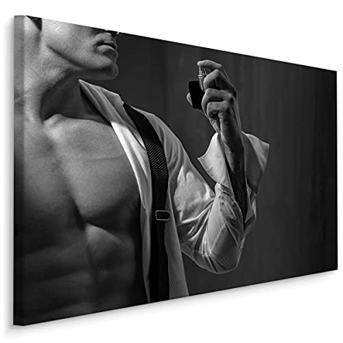 Muralo Leinwandbilder 70x50 Mann Gutaussehend Fit Muskeln Erotisch Erotismus Canvas Wandbild Kunstdruck Schlafzimmer Wohnzimmer Wanddekoration Design XXL Br. 70 cm x Hö. 50 cm Br. 70 cm x Hö. 50 cm