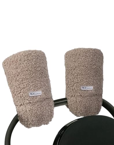 Image of 7AM Enfant Stroller Warmmuffs Gloves - Anti-Freeze Stroller Mittens for Handlebars, Water Repellent Hand Warmer Muff for Cold Weather, Plush Lined Stroller Warmmuffs | Winter Stroller Accessories