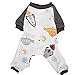 ViaGasaFamido Hund Pyjama, Polyester Welpe Jumpsuit Strick Pyjama mit Raumschiff Muster Weiche Haustier Hund Langarm Shirt Home Kostüm für den Frühling Herbst(M)