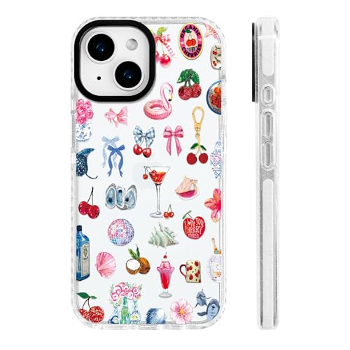 Coque iPhone 13 anti-chute militaire souple et résistante avec motif collage