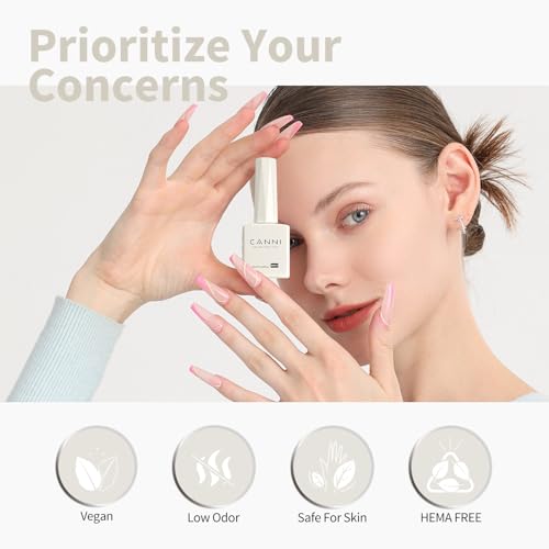 Image of CANNI Milky Gel Nail Polish, 1Pcs White Gel Polish Color High Gloss Soak Off UV Nail Manicure Salon DIY