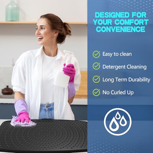 Image of Large Comfort Standing Desk Mat (17 inchx28 inch) - 3 /4 Thick PU Foam Anti Fatigue Foot Massage Mat with Acupressure Points, Non-Slip Waterproof Easy Clean Kitchen Floor Mat for Office Home