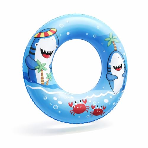 Image of Summer Unicorn Kids Inflatable Swim Ring, Blue Shark Pool Float Tube 1 PCS 70 CM (Multi Design)