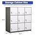 iCHENGGD Metal Locker 9 Door Storage Cabinet, Steel Storage Lockers for Employees, Lockable Metal Cabinet with Lock and Ventilation, Office School Gym Storage Organizer
