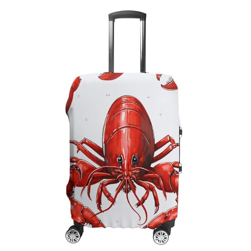 Red Lobster Print Luggage Cover, Elastic Luggage Protector Fits 19-32in Suitcases, Washable & Anti-Scratch Suitcase Cover for Men Women XL