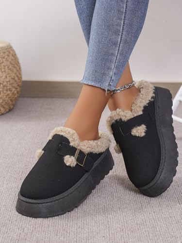 Katutude Women's Slippers Thick Rubber Sole Fleece Lined Snow Boots Slip-On Shoes Soft Comfy Indoor Outdoor Anti-Slip Slipper Shoes3