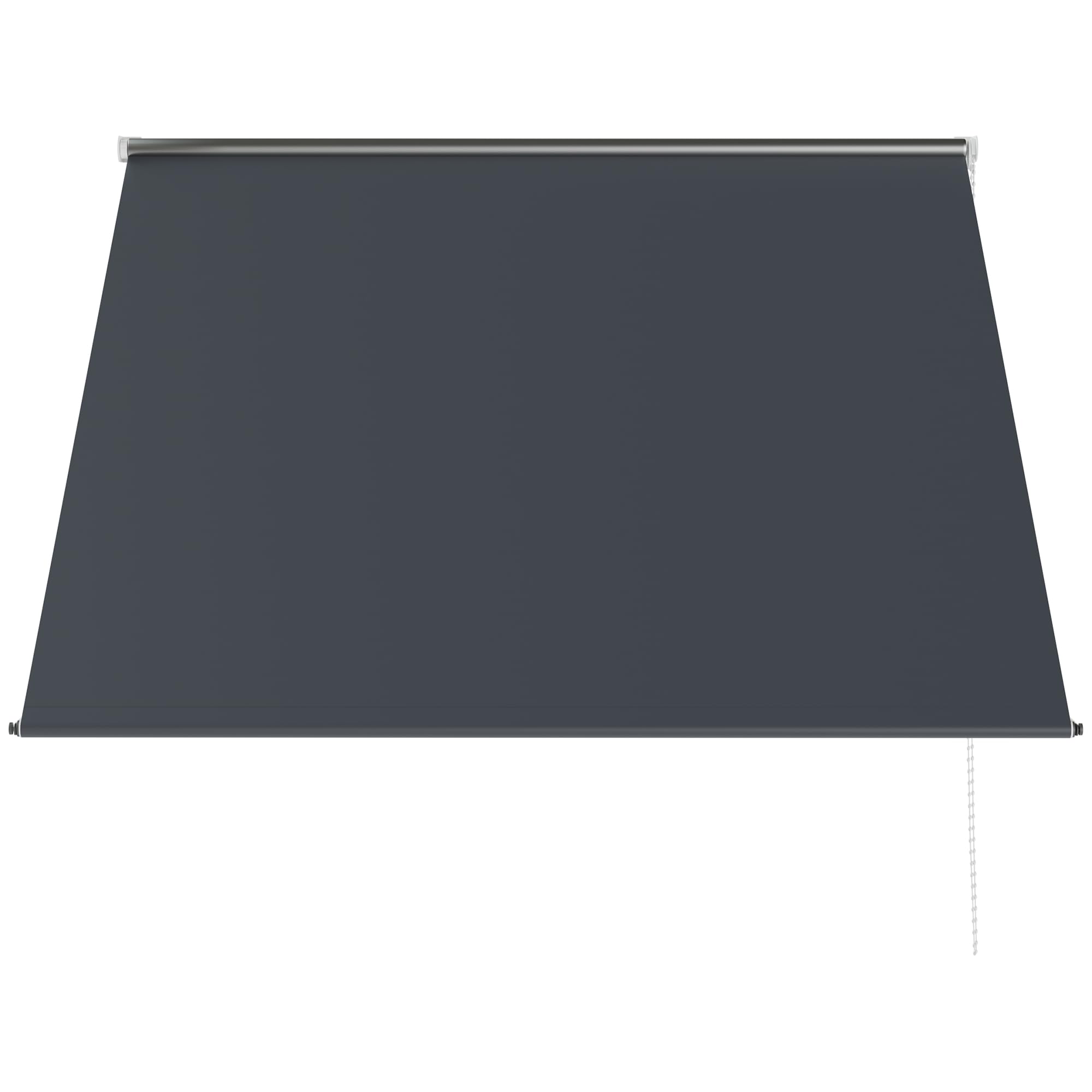 Outsunny Toldo para Ventana Manual 150x120 cm Toldo Retráctil Exterior con Estructura de Aluminio Ángulo de Inclinación Regulable Impermeable y Anti-UV Gris Oscuro