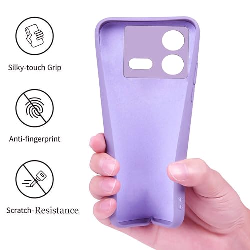Image of A rtistque Liquid Silicone Back Cover Case for iQOO Neo 8 Pro 5G Shockproof TPU Soft Flexible with Camera Protection - Purple