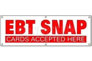 72" EBT SNAP Cards Banner Sign for Electronic Benefits Transfer Food Stamps Welcome