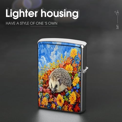 Funda para encendedor cobre diseño erizo flores miniatura 4