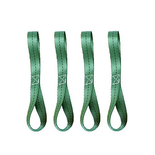4 Pack Soft Loop Tie Down Straps Heavy Duty Motorbike Tie Down Straps 2.5 * 40cm Nylon Cargo Straps, Load Capacity 800kg for ATV UTV Motorcycles Scooters Camping Climbing Hang Attachments - GREEN