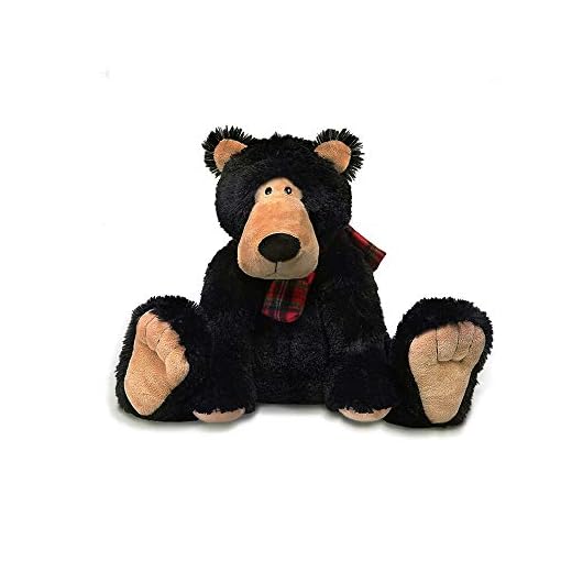 AMERLL Black Teddy Bear Stuffed Animal Plush Plush Toy Christmas New Year Gifts for Toddler Girls Kids,Black,9.4inches
