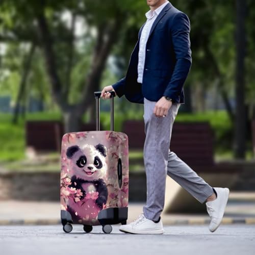 Interest Suitcase Cover Thickening Panda Print Pink Luggage Cover Protector With Bottom Zipper Suitable for 18-32 Inch Extra Large Suitcase3