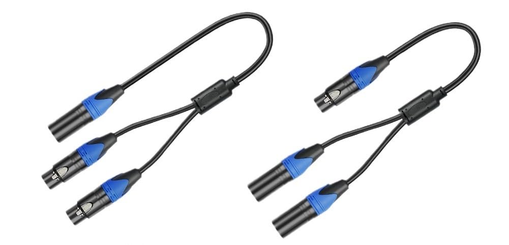 Cavo sdoppiatore a Y femmina a 2 maschio XLR a Y, cavo splitter per microfono (FMM)