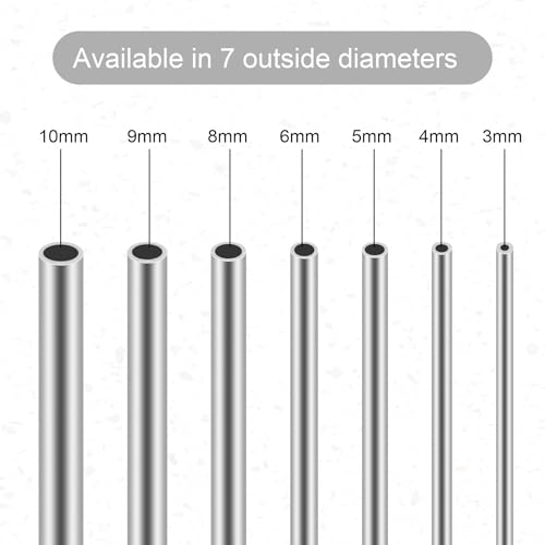 iMeistek 304 Edelstahlrohre, 5 mm Außendurchmesser, 0,8 mm Wandstärke, 300 mm Länge, nahtloses Edelstahlrohr für Industrie, Maschinen, Heimwerken, Handwerk (3 Stück)