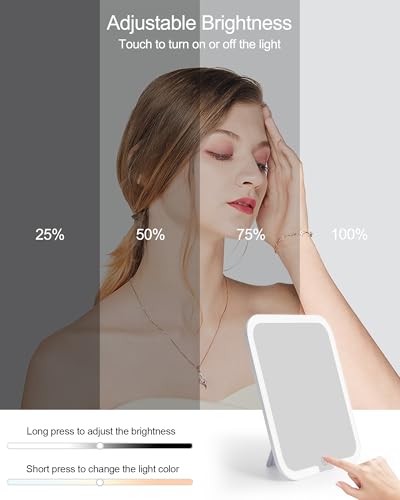 Espejo para maquillaje rectangular Relavel con luces LED miniatura 4