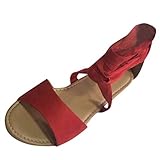 Schuhe Frauen Sommer Freizeit Strand Sandalen (38,Rot)