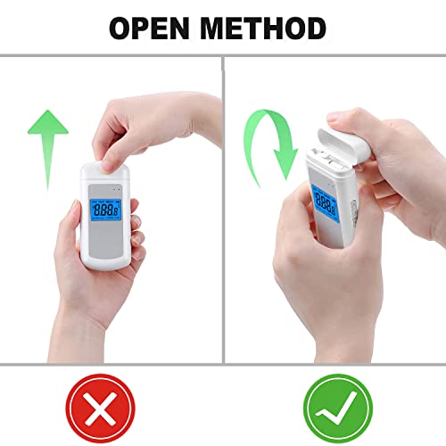Jh Foveam1000Mah Portable Breathalyzer Tester Rechargeable Battery Powered To Test Blood Alcohol, Personal Breathalyzer With Memory And Warning Function (10 Replacealbe Mouthpieces) #TOP1