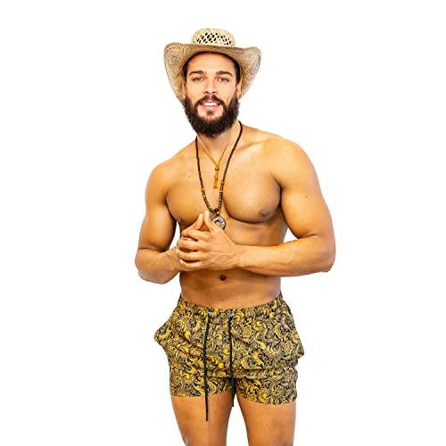 Maillot de bain pour homme haut de gamme en polyamide extensible au motif baroque chic