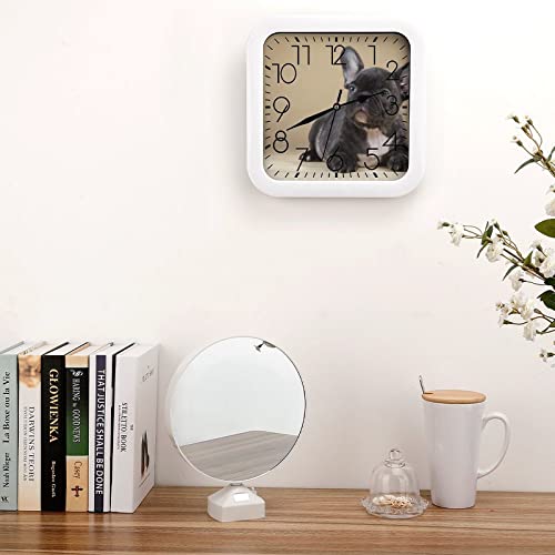 Pendule murale bouledogue noir design épuré pour l'école - 5