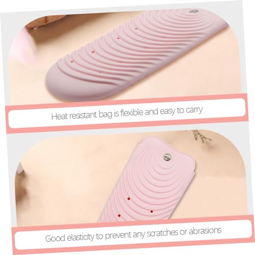 Bolsa resistente al calor para plancha de cabello, soporte de silicona antideslizante portátil miniatura 2