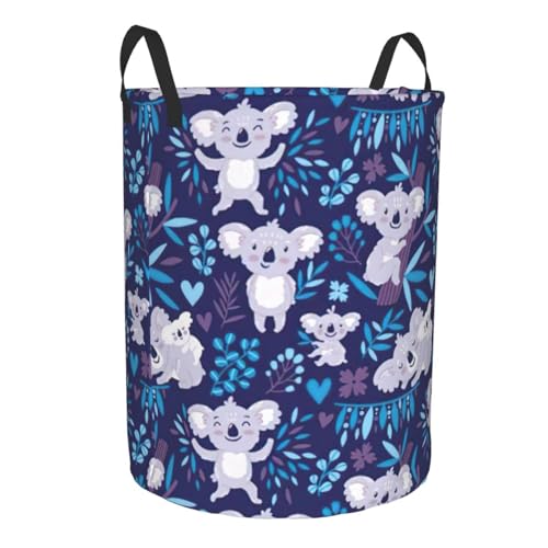 Joli panier à linge imprimé koala vertical avec structure renforcée