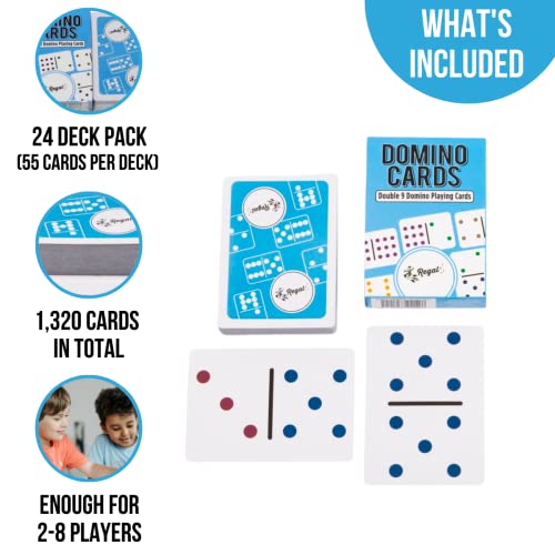 Regal Games - Double 9 Domino Playing Cards - Colored Dots Deck - Family-Friendly Domino Card Game - 2-8 Players - Ages 8+ - 55 Card Deck - 3.5” x 2.5” - Image 3