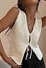 Meihuida Women Vest Top Tie Front Y2k Crochet Knit... #1