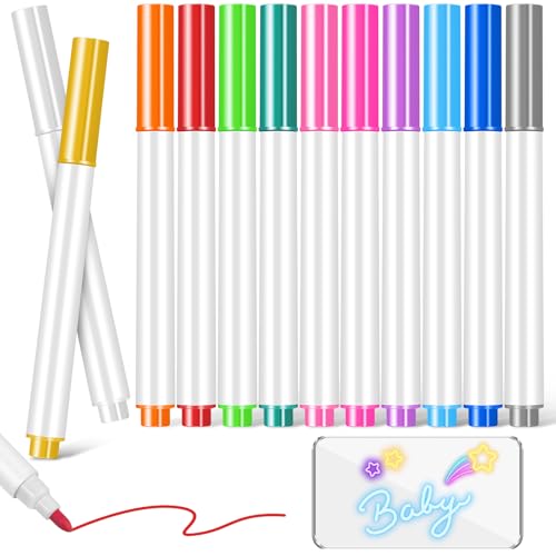 Hemobllo 12 pièces Feutre Effacable pour Tablette Lumineuse LED, Surligneur Effacable Feutre Tableau Blanc Ardoise pour Enfant Maison L'école